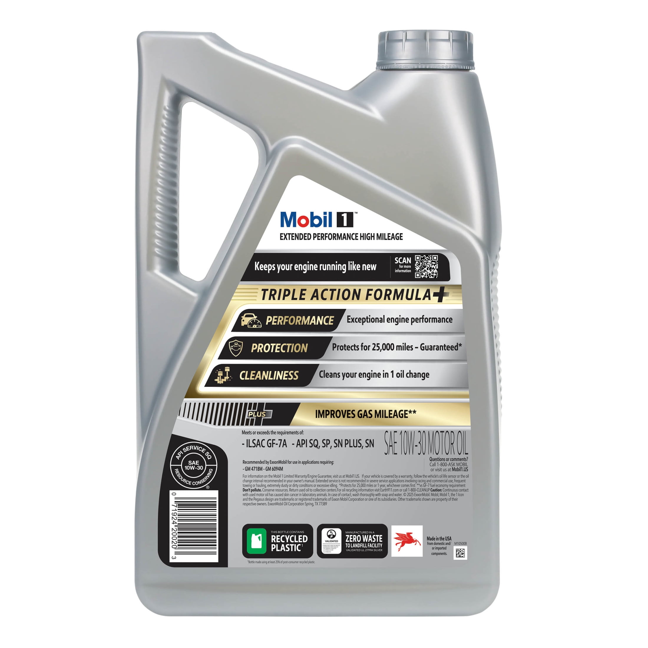Mobil 1 Extended Performance High Mileage Full Synthetic Motor Oil 10W-30, 5 Quart