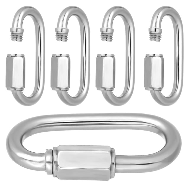 HONMEET 10 Pcs Clips Mousquetons en Acier Inoxydable Robustes à Connexion Rapide pour Utilisation Extérieure et Escalade