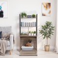 thumbnail image 4 of LINJH 50 Inch Cat Litter Box Enclosure with 2 Storage Shelves 2-in-1 Litter Box Furniture Hidden with Barn Door, Indoor Wooden Cat House, Greige, 4 of 7