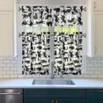 thumbnail image 3 of Kitchen Curtains 36 Inch Short - 3 Panel Set with Cute Cat Paw Pattern, Rod Pocket Window Curtain, 100% Polyester for Pet Lovers Farmhouse, Cafe, Kitchen, Bedroom, Easy Wash, 3 of 6