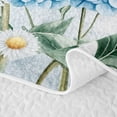 thumbnail image 5 of Erosebridal Botanical Flower Quilt Full, Cute Blossom Full Bedspread Sets, Gray Reversible, Soft Blue White, 3-Piece (1 Coverlet and 2 Pillowcases), 5 of 7