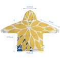 thumbnail image 7 of Yellow Floral and Petal Pattern Blanket Hoodies for Kids 6-13YR Oversize Wearable Blanket Hoodies for Boys Girls Teens, 7 of 7