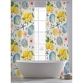 thumbnail image 5 of Summer Beach Sheer Curtains 84 Inch Long 2 Panels, Ocean Starfish Shell Coastal Conch Lemon Flowers Light Filtering Rod Pocket Curtains, Sheer Voile Drapes for Living Room Bedroom, 52"x84", 5 of 8