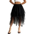 thumbnail image 1 of Womens Irregular Mesh Tulle Skirt High Waist Versatile Slimming Layered Tutu Skirt, 1 of 6