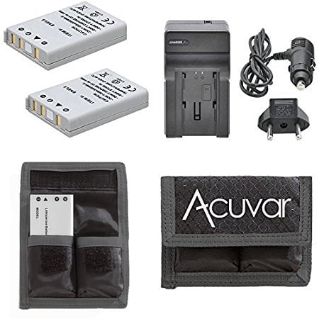 2 EN-EL5 Battery Replacement + Car / Home Charger + Acuvar Battery Pouch For Nikon Coolpix 3700, 4200, 5200, 5900, 7900, P3, P4, P5000, P5100, P6000, P80, P90, P100, P500, P510, P520, S10 &