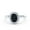 Black CZ, variant on Halo Art Deco Oval Shape Wedding Band Ring CZ 925 Sterling Silver Size 6
