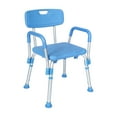 thumbnail image 2 of Emma + Oliver Bath and Shower Chair with Depth Adjustable Back, Height Adjustable Frame, 300 lbs. Static Weight Capacity - Blue, 2 of 12