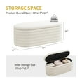 thumbnail image 4 of Storage Chenille Ottoman Bench Upholstered Fabric Storage Bench End of Bed Stool with Safety Hinge for Bedroom, Living Room, Entryway, Closet(40-inch, White), 4 of 5