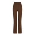 thumbnail image 4 of Wyobmus Womens Bootcut Yoga Pants With Phone Pockets High Waist Flare Leggings Tummy Control Pilates Pants Bell Bottom Jazz Dress Workout Pants S-2X B-Brown, 4 of 8