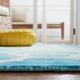 thumbnail image 5 of Safavieh Dip Dye Talbot Distressed Wool Area Rug, Turquoise/Ivory, 2'6" x 4', 5 of 12
