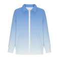 thumbnail image 6 of MKOSPLRT 5-15Y Kids Zip Up Sweatshirts Stand Collar Long Sleeve Fleece Jackets Casual Gradient Sweatshirt Jackets with Pockets, 6 of 7