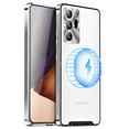 thumbnail image 1 of Compatible with Samsung Galaxy S23 Ultra Magnetic Magsafe Case with Camera Lens Protector Slim Thin Shockproof Case-Silver, 1 of 6