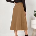 thumbnail image 3 of Women’s Corduroy High Waist A-Line Midi Skirt with Front Button Down Closure and Classic Fit for Daily Wear Ginger XL, 3 of 4
