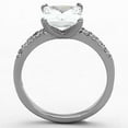 thumbnail image 3 of Women's Stainless Steel High polished CZ Clear 2.70(g) Engagement Ring, 3 of 4