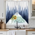 thumbnail image 4 of Navy Blue Ombre Kitchen Window Curtains, Swag Curtains Valance for Bedroom Living Room Bathroom, Primeval Forest Modern Abstract Art Aesthetics Rod Pocket Window Curtain Block Drapes 2 Panels 36"x63", 4 of 9