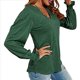 thumbnail image 2 of Tops Casuales de Larga con Cuello en V para Mujer, Camisetas Holgadas de y Otoño Verde Oscuro L, 2 of 8