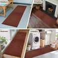 thumbnail image 5 of 2'x6' Rug Runners for Hallways Kitchen, Dark Brown Non Slip Entryway Beside Floor Carpet Runner, Vintage Country Monochrome Chocolate Color Washable Laundry Room Bedroom Throw Rugs Mat for Family Pet, 5 of 8