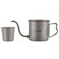 thumbnail image 1 of Lixada Lixada 400ml Titanium Folding Pour Over Coffee Kettle with Lid and Titanium Beer Cup - Lightweight and Portable Brewing Set for Outdoor Adventures, 1 of 6
