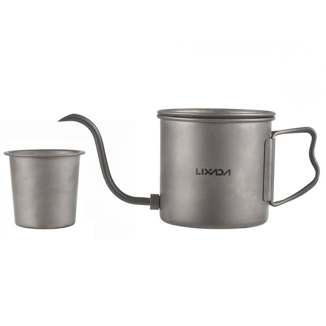 400ml Pour Over Kettle Gooseneck Coffee Kettle Ti Folding Handle Water Kettle with Lid