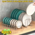 thumbnail image 2 of Stainless Steel 2-Set Bowl & Plate Storage Rack for Kitchen – 4pcs Organizer (2 Plate Racks + 2 Bowl Racks), Compact Dish Drying Rack, 2 of 9