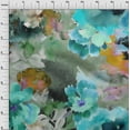 thumbnail image 4 of oneOone Polyester Spandex Turquoise Blue Fabric Abstract-Blurred Floral Pattern Craft Projects Decor Fabric Printed By The Yard 56 Inch Wide, 4 of 5