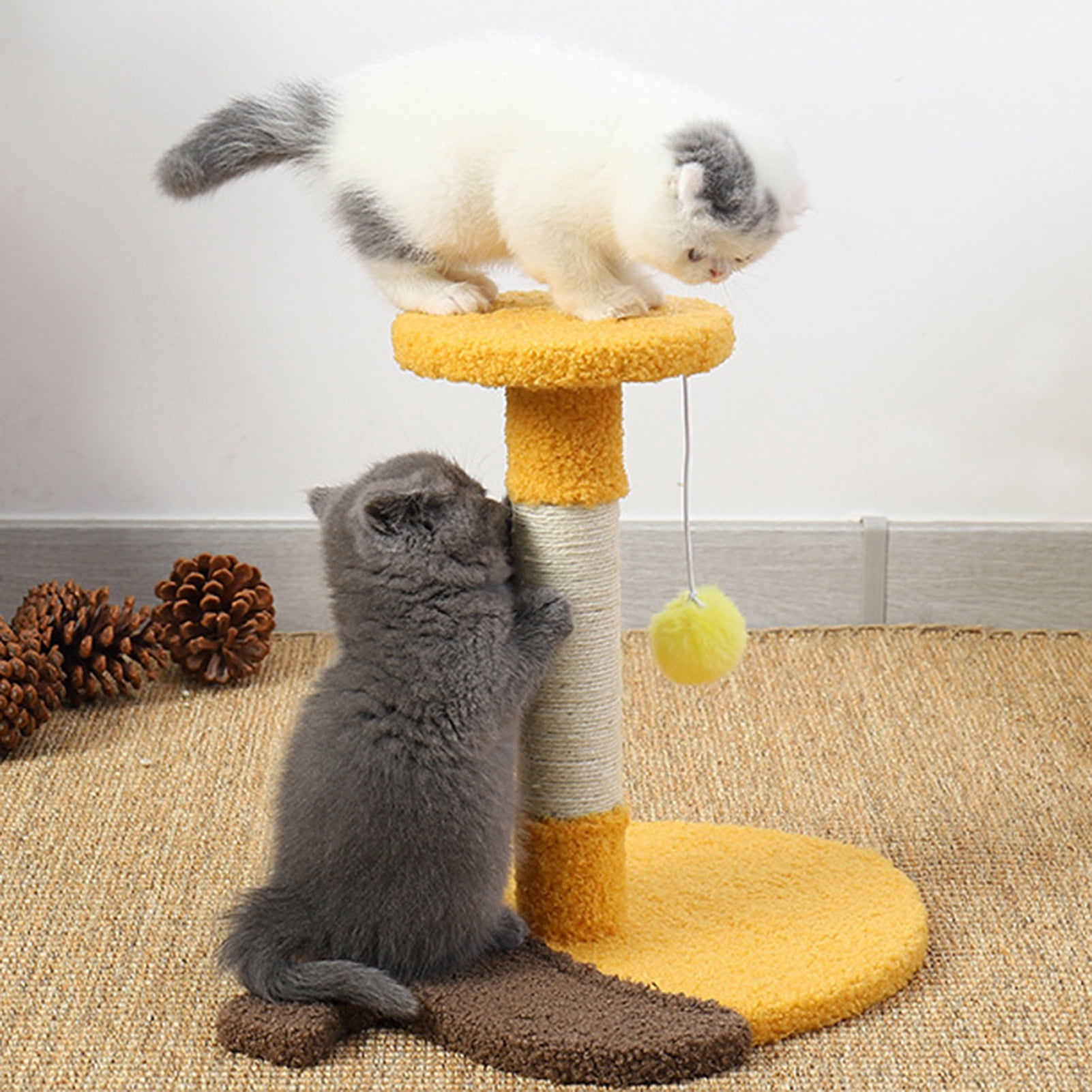 DOPI Cat Scratcher Tower Skin Friendly Relieve Boredom Natural Sisal Stable Kitten Scratching Post for Indoor