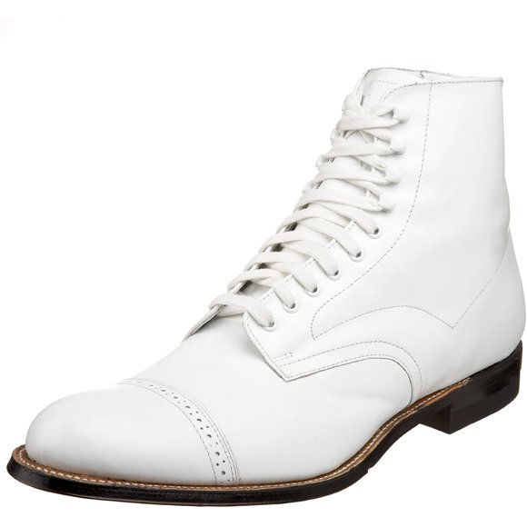 Stacy Adams Mens Madison Cap-Toe Boot,White,12 D
