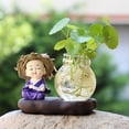 thumbnail image 3 of Glass Vase Creative Lovely Monk Multi-purpose Plant Terrarium Desktop Ornament, 3 of 6
