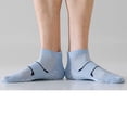 thumbnail image 6 of Men's No Show Boat Socks Thin Honeycomb Mesh Anti Slip Cushioned Sole Sweat Wicking Cotton Neutral Shades Summer Running Sports Daily Wear, Ankle Socks Men Multicolor Free Size, 6 of 9