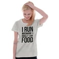 thumbnail image 4 of I Run Because I Like Food Cardio Joke Womens Slim Fit Graphic Tee Brisco Brands X, 4 of 5