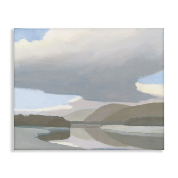 Stupell Industries Mountain Reflections Abstraction Landscape & Nature Painting Wrapped Canvas Art Print Wall Art, 20 x 16