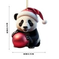 thumbnail image 3 of Luoshdecor Panda Ornament 2025 for Christmas Tree,Acrylic Cute Pandas Santa Hat Christmas Hanging Decoration for Christmas Tree Indoor Home Decor, 3 of 6