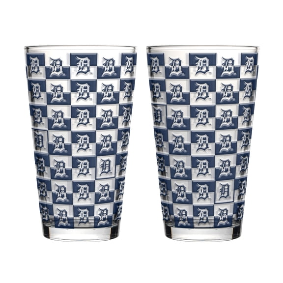 Logo Brands Detroit Tigers Two-Pack Gridiron Stained 16oz. Pint Glass Set