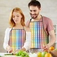 thumbnail image 5 of Colorful Striped Checkered Pattern Apron-Garden Aprons for Women with Pockets-Cotton Linen Waterproof Kitchen Cooking Gardening Aprons Adjustable for Kitchen,Cooking,BBQ and Salon 33x27 Inch, 5 of 7