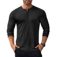 thumbnail image 3 of COOFANDY Men's Long Sleeve Henley Shirts Stretch Ribbed T-Shirts Fashion Casual Basic Tops, 3 of 11