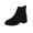 Black, variant on Women's Chunky Block Heel Slip On Ankle Boots with Elastic Sided Fall Winter Booties Solid Color Low Heel Round Toe Suede Ankle Boots