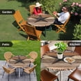thumbnail image 4 of Texas Star Vintage Round Tablecloth for 45-54 Inch Tables, Fitted Table Cover with Elastic Edge, Berry Dark Brown Wooden Waterproof Outdoor Table Cloth Protector for Patio Garden Dinner Picnic, 4 of 9