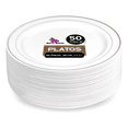 thumbnail image 4 of Platos Grandes Desechables Elegantes Plástico Para Fiesta BLANCO, 4 of 4