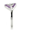 thumbnail image 3 of Sterling Silver Amethyst Color Cubic Zirconia Heart Leaf Promise Ring, 3 of 4