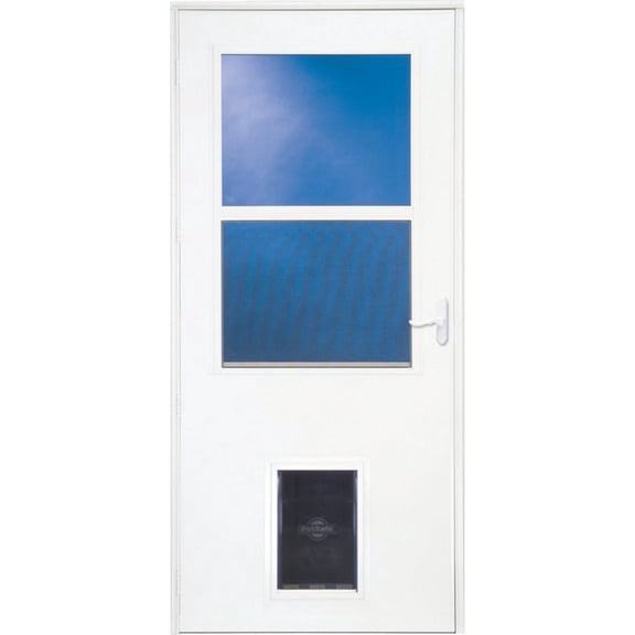36" White W/Pet Storm Door