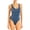 Blue, variant on Aqua Swim Womens Metallic Lined One-Piece Swimsuit