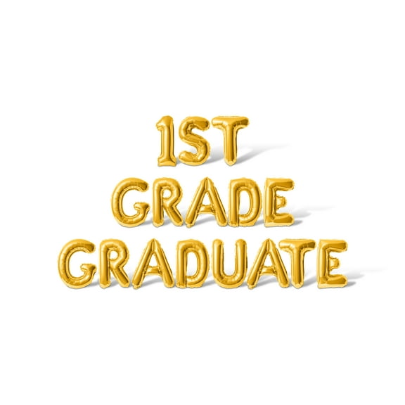 Letter Balloons - 1ST GRADE GRADUATE 16" Inch Alphabet Letters Foil Mylar Balloon Graduation Day Party Banner (Gold)
