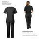 thumbnail image 5 of Uniforme quirúrgico profesional Nikou para mujer sencillo suave transpirable de manga corta cuello en V top y pantalones color negro talla S, 5 of 12