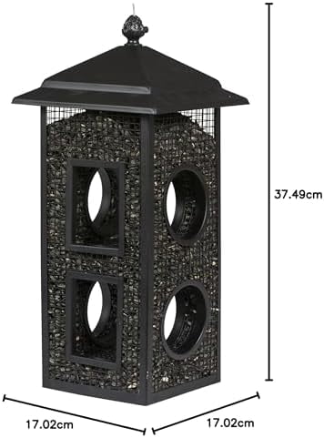 Fly-Thru Wild Bird Feeder - 2 lb Capacity for Black-Oil Sunflower Seeds - Wild Bird Feeder for Outdoors - Outdoor Decor - B00303