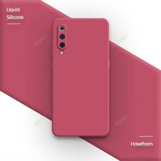 Basic Pure Candy Color Case for Xiaomi Mi 9 Mi9 SE Pro Lite Explorer 9SE 9Pro 9Lite Funda Soft Square Liquid Silicone Back Cover Hawthorn Xiaomi 9 Explorer