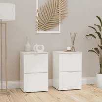 Kappesberg Madison 2-Piece White File Cabinet Set with 2 Drawers – Compact Modern Storage