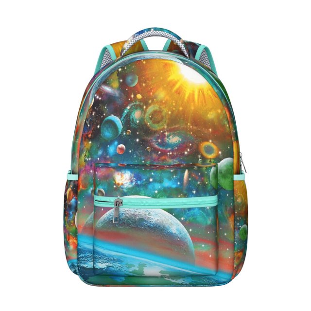 Galaxy Space Cosmos Students Backpack Sci-fi Lovers Outer Space Design, Durable and Comfortable School Bag with Adjustable Straps