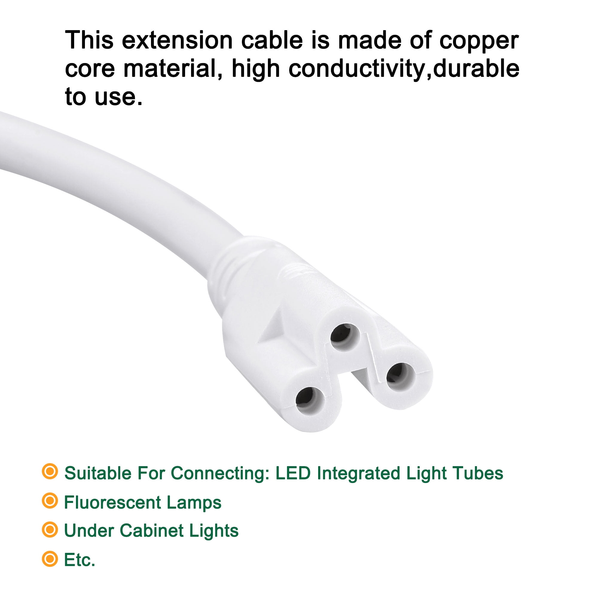 Unique Bargains LED Tube Connector Cable Male to Male Extension Cord for LED Light 59.06"