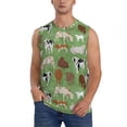 thumbnail image 2 of Lsque Cows And Calves Print Men's Cotton Blend Sleeveless Muscle Shirts (S-3XL)- Moisture Wicking, Odor Protection, UPF 30+,3X-Large, 2 of 8