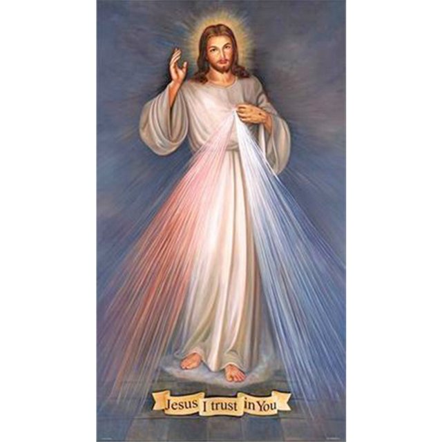 Cuadros Decorativos Cuadro de diamante con taladro redondo completo retrato de Jesús imagen de diamantes de imitación (WT500) Tmvgtek embutido en tela